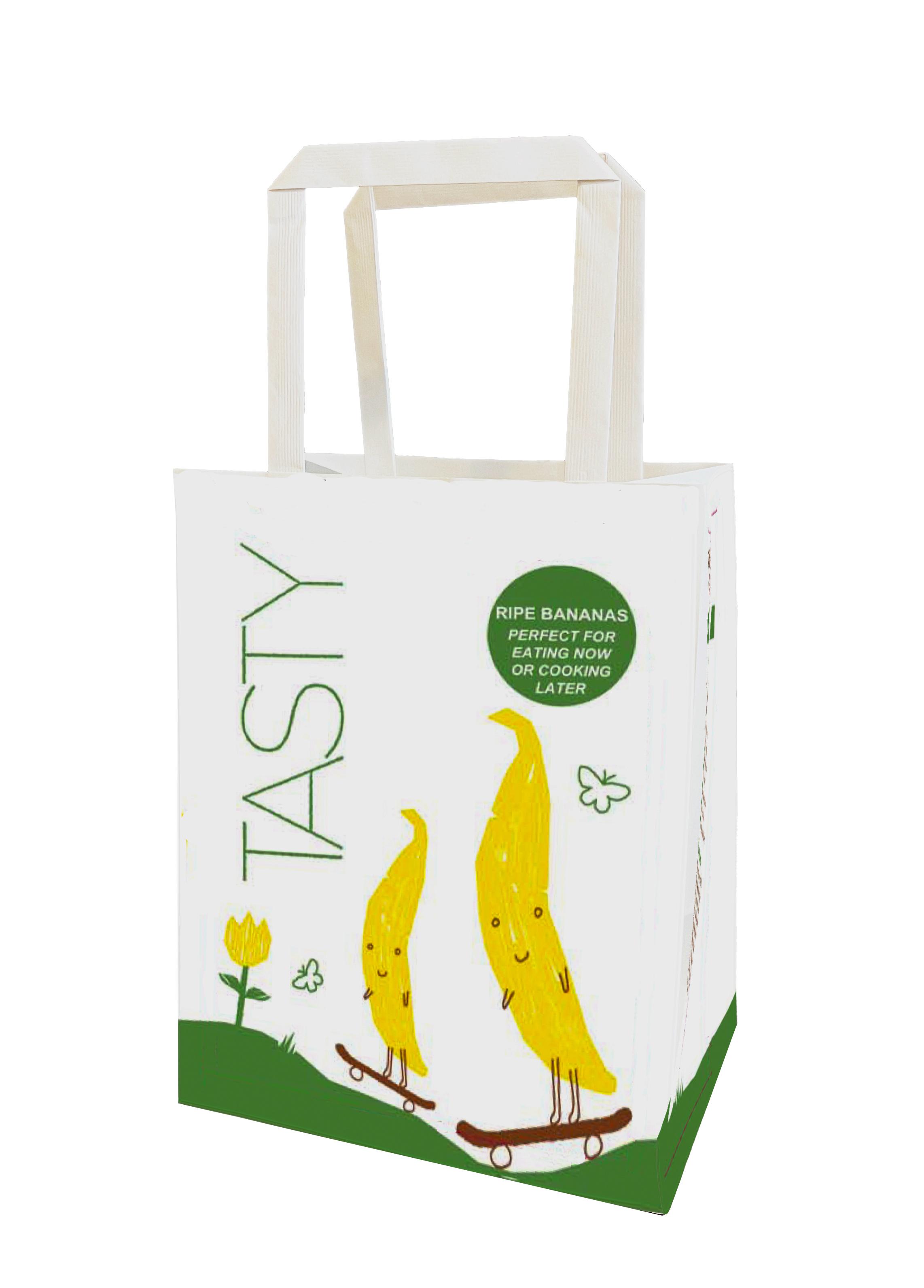 Home-Toter® Banana Bag Paper White Yellow Tote 500/Case