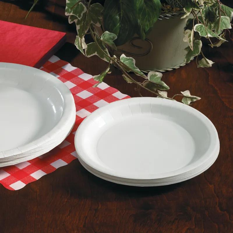 SturdyStyle Plate 7 IN Coated Paper White Round Heavy Duty 1000/Case