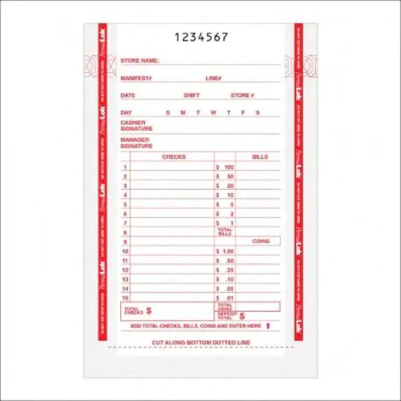 PermaLok Till Cash Control Bag 8.75X5.75 IN Clear 1000/Case