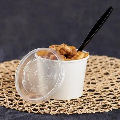 Karat® Lid Flat 3.9 IN PP White Round For 12 OZ Container 1000/Case