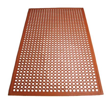 Protection Floor Mat 36X60X0.5 IN Red Rubber With Beveled Edging 1/Each
