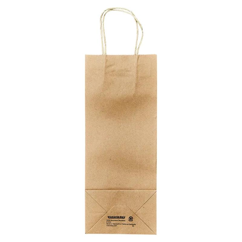 Victoria Bay Wine Bag 5.25X3X13 IN Paper Kraft Gusset With Handle 250/Case