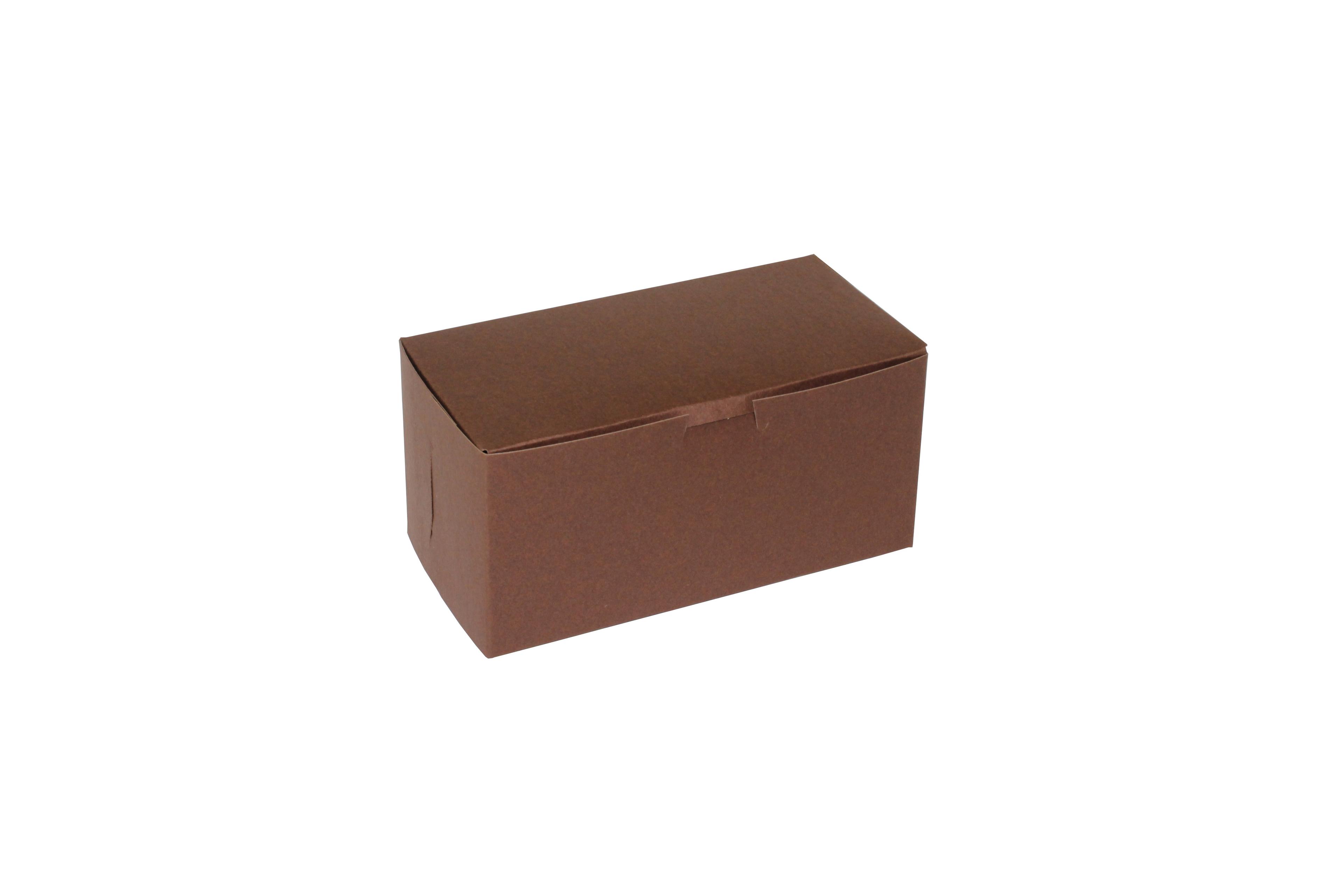 Bakery Box 8X4X4 IN Paperboard Chocolate Corner Lock 1-Piece 200/Case