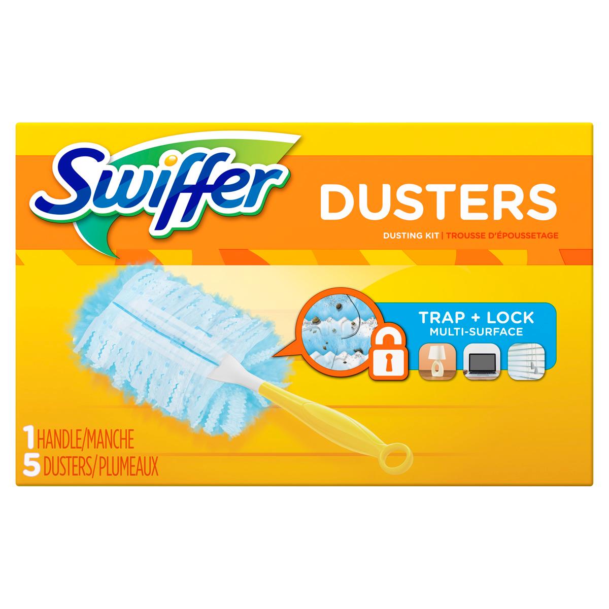 Swiffer® Dust Mop Kit 6IN Yellow Blue Natural Fiber 1 Handle 5 Dusters 6/Case