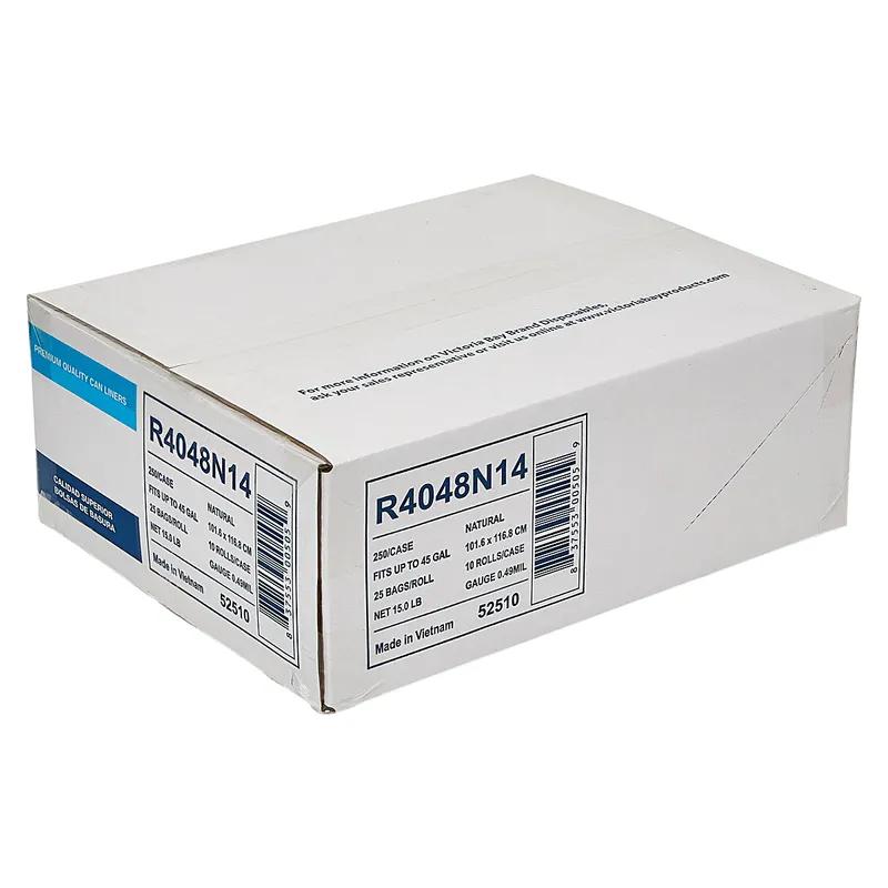 Victoria Bay Can Liner 40X48 IN 45 GAL Natural Plastic 14MIC 250/Case