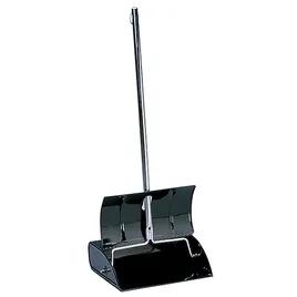 Impact® Lobby Dust Pan 31IN Black Silver Metal Chrome Plated With Cover With Handle 22 Gauge Steel 1/Each