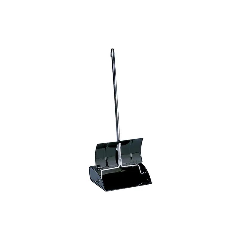 Impact® Lobby Dust Pan 31IN Black Silver Metal Chrome Plated With Cover With Handle 22 Gauge Steel 1/Each