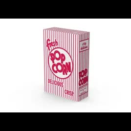 Popcorn Take-Out Box Base 6.5X2.563X9.675 IN Paperboard Red White Rectangle 250/Case