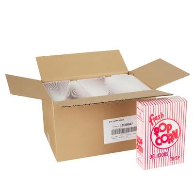 Dixie® Popcorn Take-Out Box Base 2.563X6.5X9.675 IN Paperboard Red White Rectangle 250/Case
