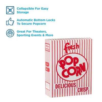 Dixie® Popcorn Take-Out Box Base 2.125X5.625X8.5 IN Paperboard Red White Stock Print Rectangle 500/Case