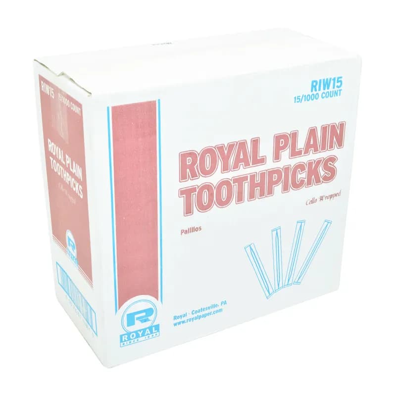 Toothpick Wood Individually Wrapped 1000 Count/Pack 15 Packs/Case 15000 Count/Case