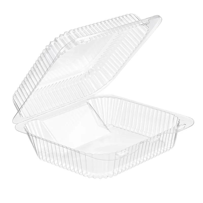 Essentials SureLock Cookie Hinged Container With Dome Lid 7.688X6.875X2.813 IN RPET Clear Rectangle Shelf 250/Case