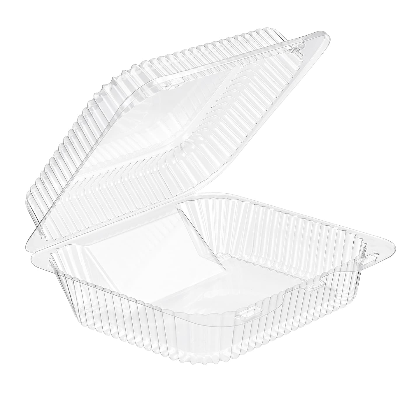 Essentials SureLock Cookie Hinged Container With Dome Lid 8.25X7.6875X2.9375 IN RPET Clear Square Shelf 250/Case