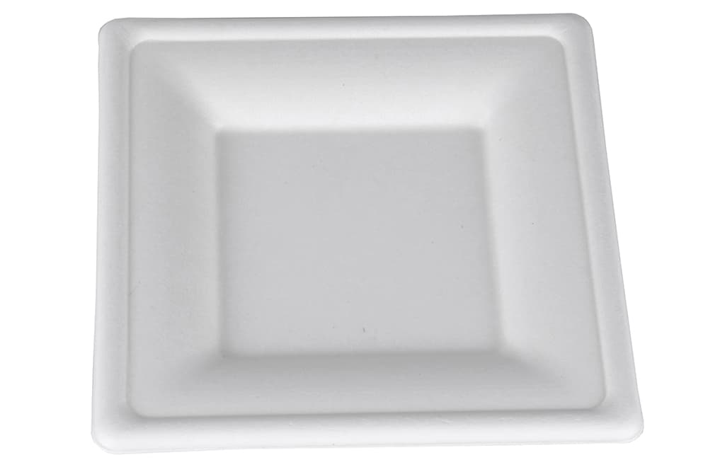 ChampWare Plate 8X8 IN Pulp Fiber White Square 500/Case