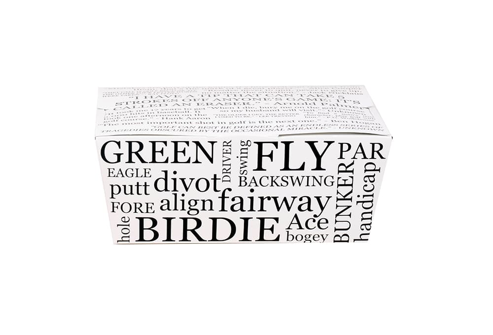 ChampPak #4 Take-Out Box Tuck-Top 7.75X5.5X3.5 IN Clay-Coated Kraft Board Multicolor Golf Rectangle 160/Case