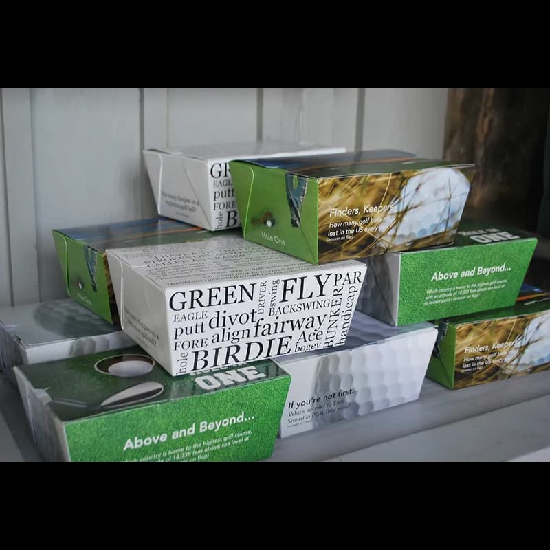 ChampPak #4 Take-Out Box Tuck-Top 7.75X5.5X3.5 IN Clay-Coated Kraft Board Multicolor Golf Rectangle 160/Case