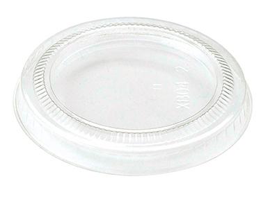 Lid Flat PLA Clear Round For 2-3 OZ Souffle & Portion Cup Freezer Safe 2000/Case