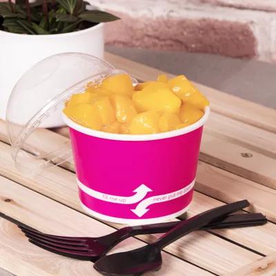 Karat® Food Container Base 8 OZ Double Wall Poly-Coated Paper Pink Round 1000/Case