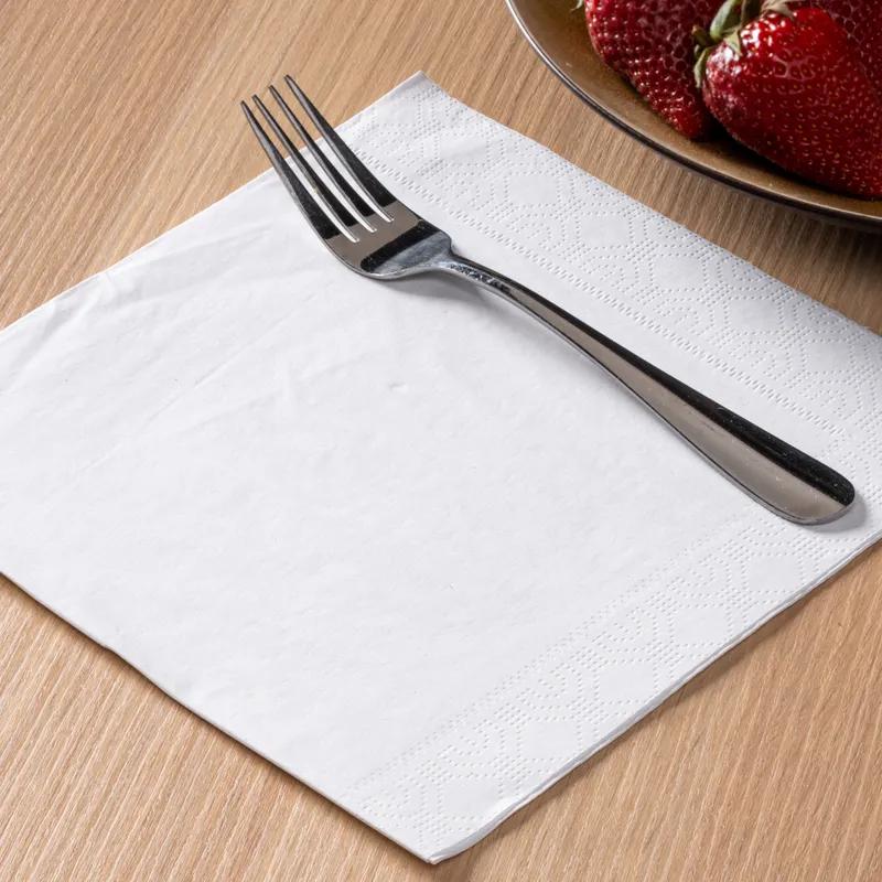 Dinner Napkins 17X17 IN 8.5X8.5 IN White Regal Tissue Paper 3PLY 1/4 Fold Embossed 100 Count/Pack 20 Packs/Case