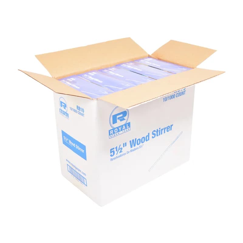Coffee Stirrer 5.5 IN Wood 1000 Count/Box 10 Box/Case