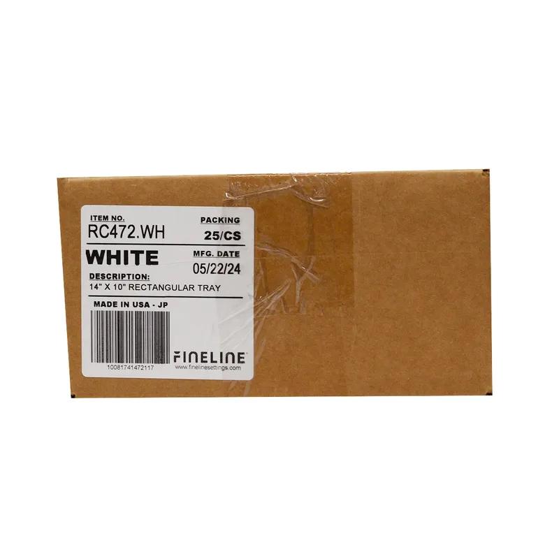 Serving Tray 14X10 IN PS White Rectangle 25/Case