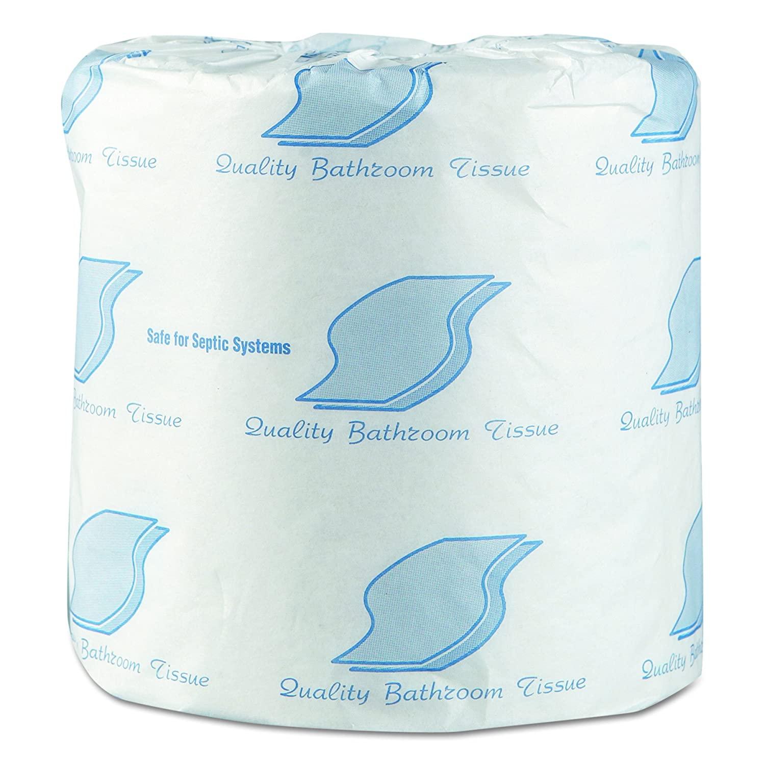 GEN Toilet Paper & Tissue Roll 4.5X4 IN 1PLY White Standard Wrapped Septic Safe 1000 Sheets/Roll 96 Rolls/Case