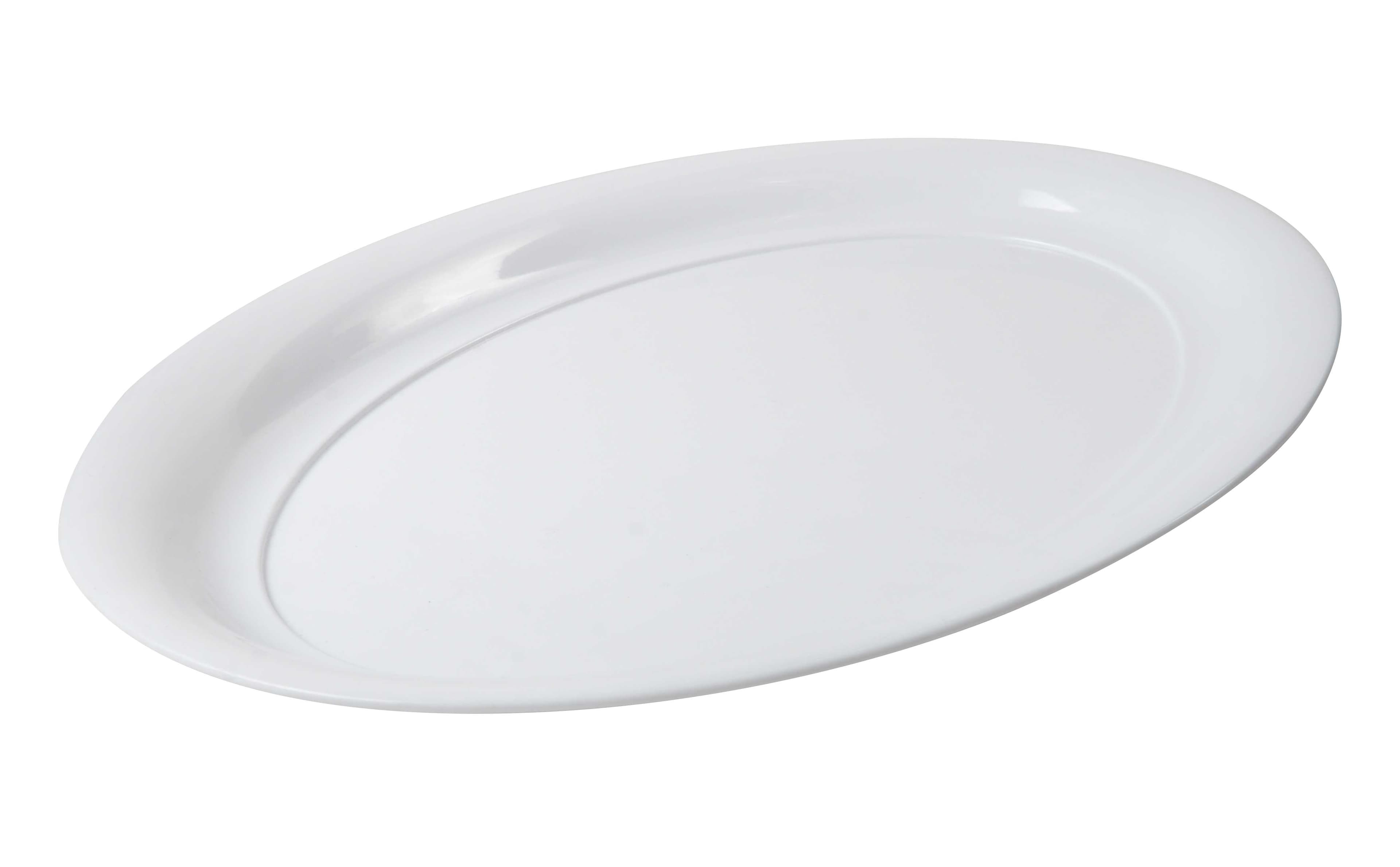 Serving Tray 16X11 IN PS White Oval 25/Case