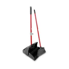 Dust Pan & Broom Lobby Broom 36X12 IN Black Red With Closed Lid 1/Each
