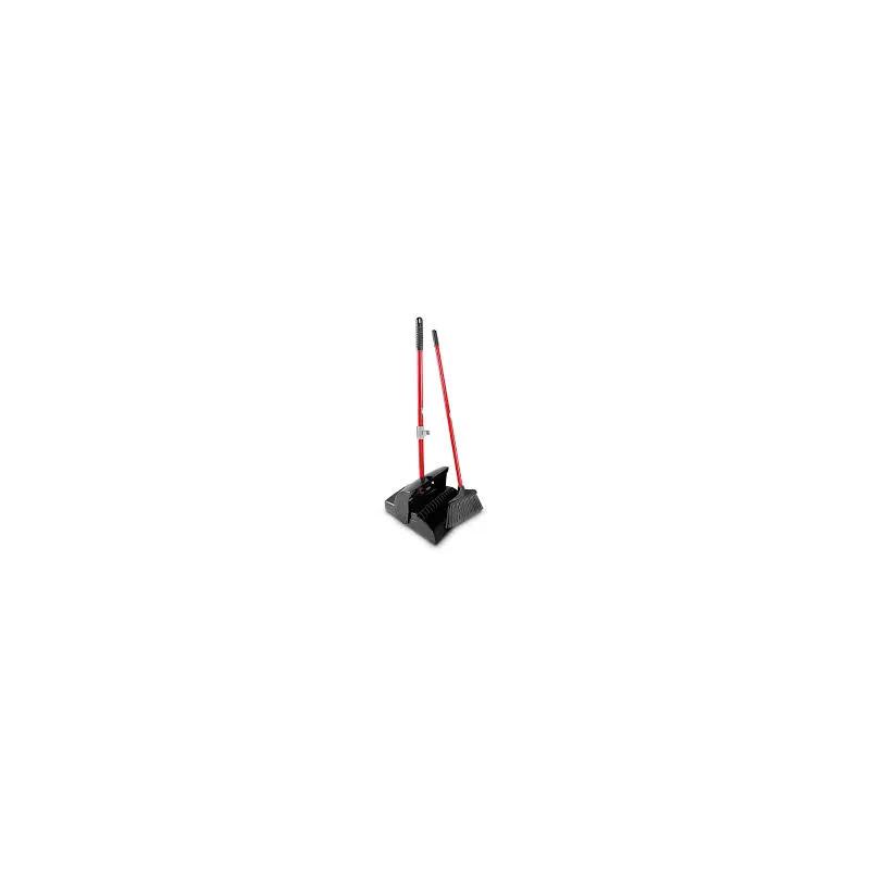 Dust Pan & Broom Lobby Broom 36X12 IN Black Red With Closed Lid 1/Each