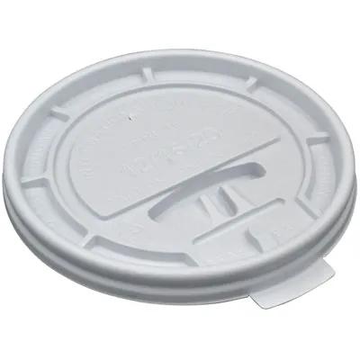 Lid Flat PS White For 10-24 OZ Hot Cup With Hole Lock Tab Tear Tab 1000/Case
