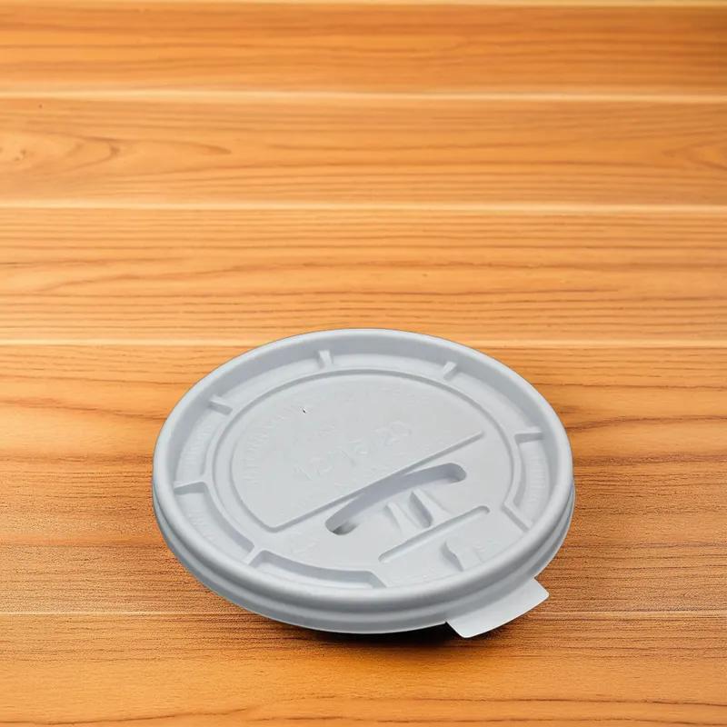 Lid Flat PS White For 10-24 OZ Hot Cup With Hole Lock Tab Tear Tab 1000/Case