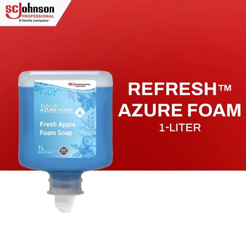 Refresh Azure Hand Soap Foam 1000 mL Apple Blue Cartridge 6/Case