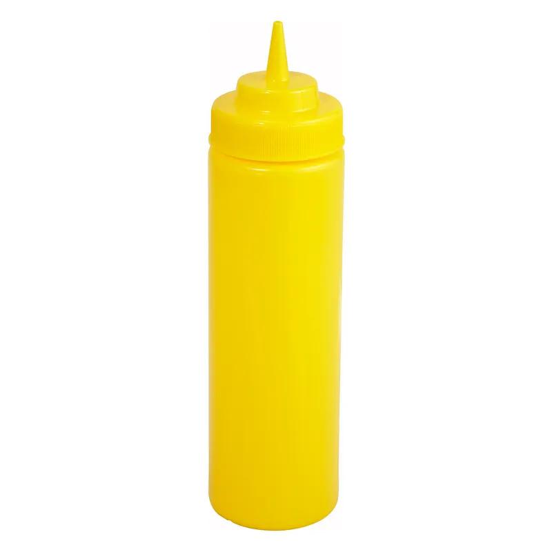 Bottle Squeeze 16 OZ 2.75X8 IN Plastic Yellow Wide Mouth 6/Pack
