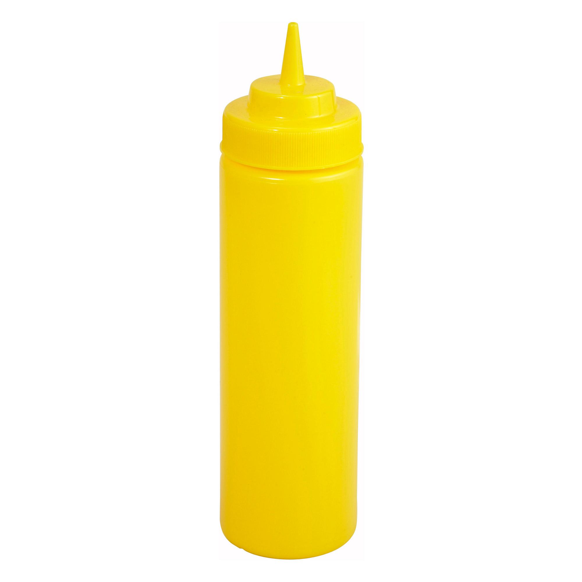 Bottle Squeeze 16 OZ 2.75X8 IN Plastic Yellow Wide Mouth 6/Pack