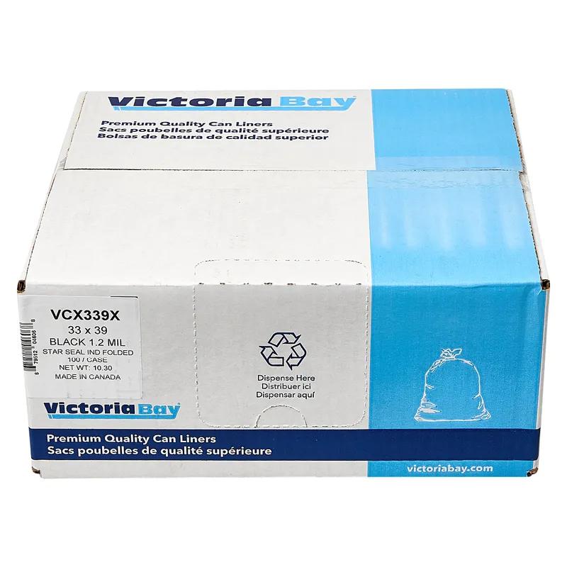 Victoria Bay Can Liner 33X39 IN Black Plastic 1.2MIL Extra Heavy 100/Case