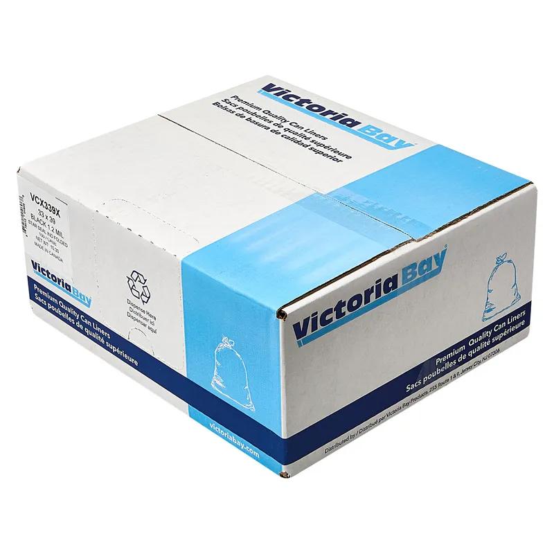 Victoria Bay Can Liner 33X39 IN Black Plastic 1.2MIL Extra Heavy 100/Case