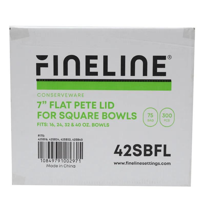 Lid Flat 7 IN PET Square For Bowl 300/Case