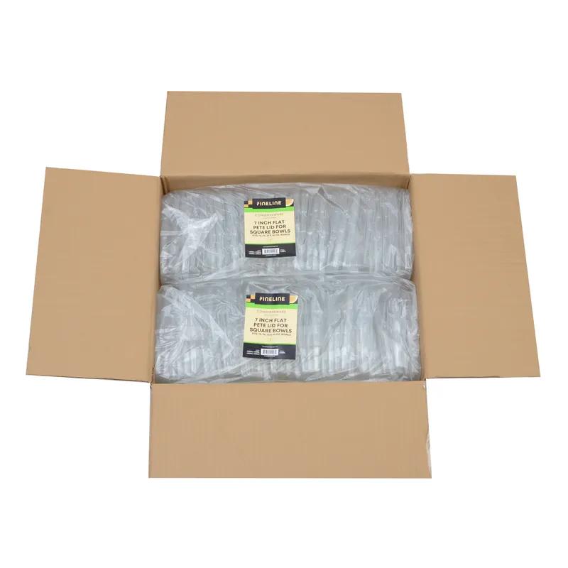 Lid Flat 7 IN PET Square For Bowl 300/Case