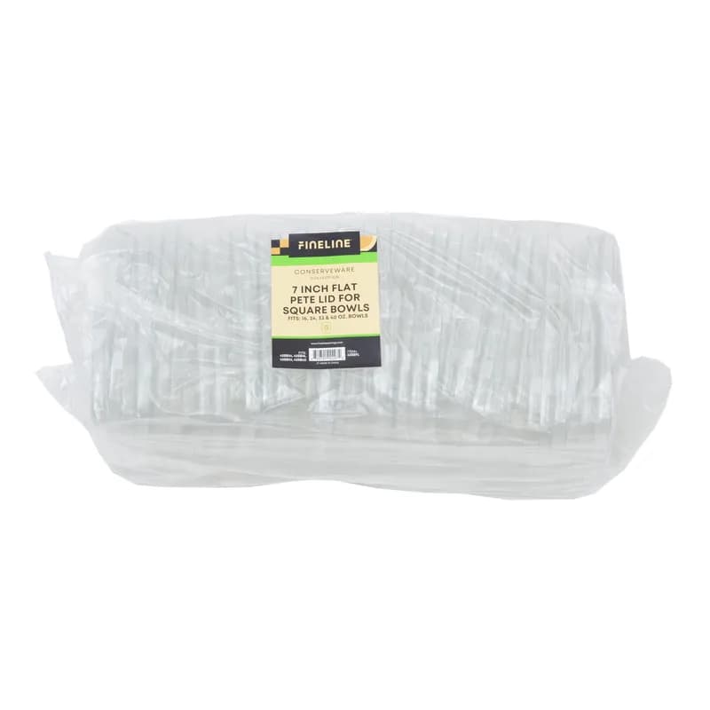 Lid Flat 7 IN PET Square For Bowl 300/Case
