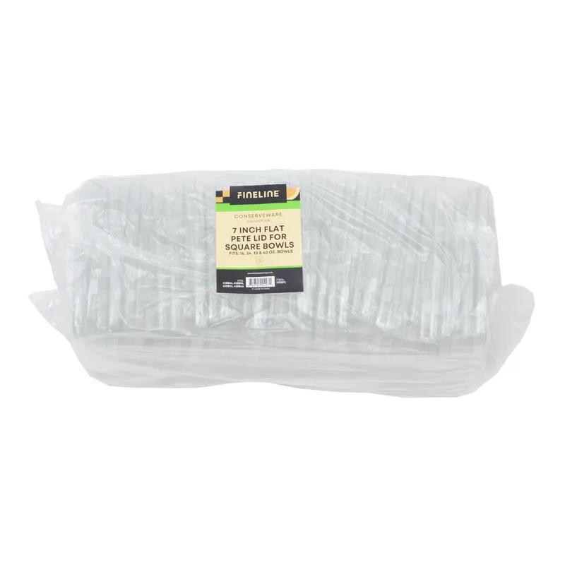 Lid Flat 7 IN PET Square For Bowl 300/Case
