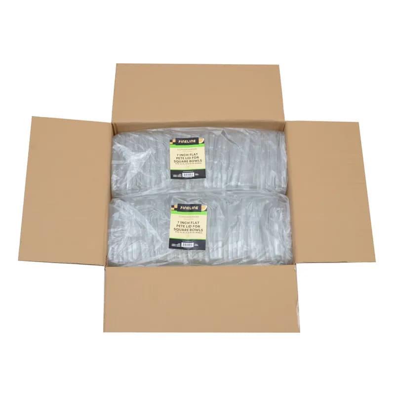 Lid Flat 7 IN PET Square For Bowl 300/Case