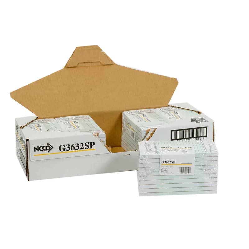 Guest Check 3.5X6.75 IN Cardboard Green 1-Part Medium Single Copy Paper 50 Sheets/Pack 50 Packs/Case 2500 Count/Case