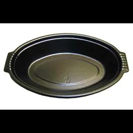 Casserole Take-Out Container Base 16 OZ Plastic Black Oval 500/Case