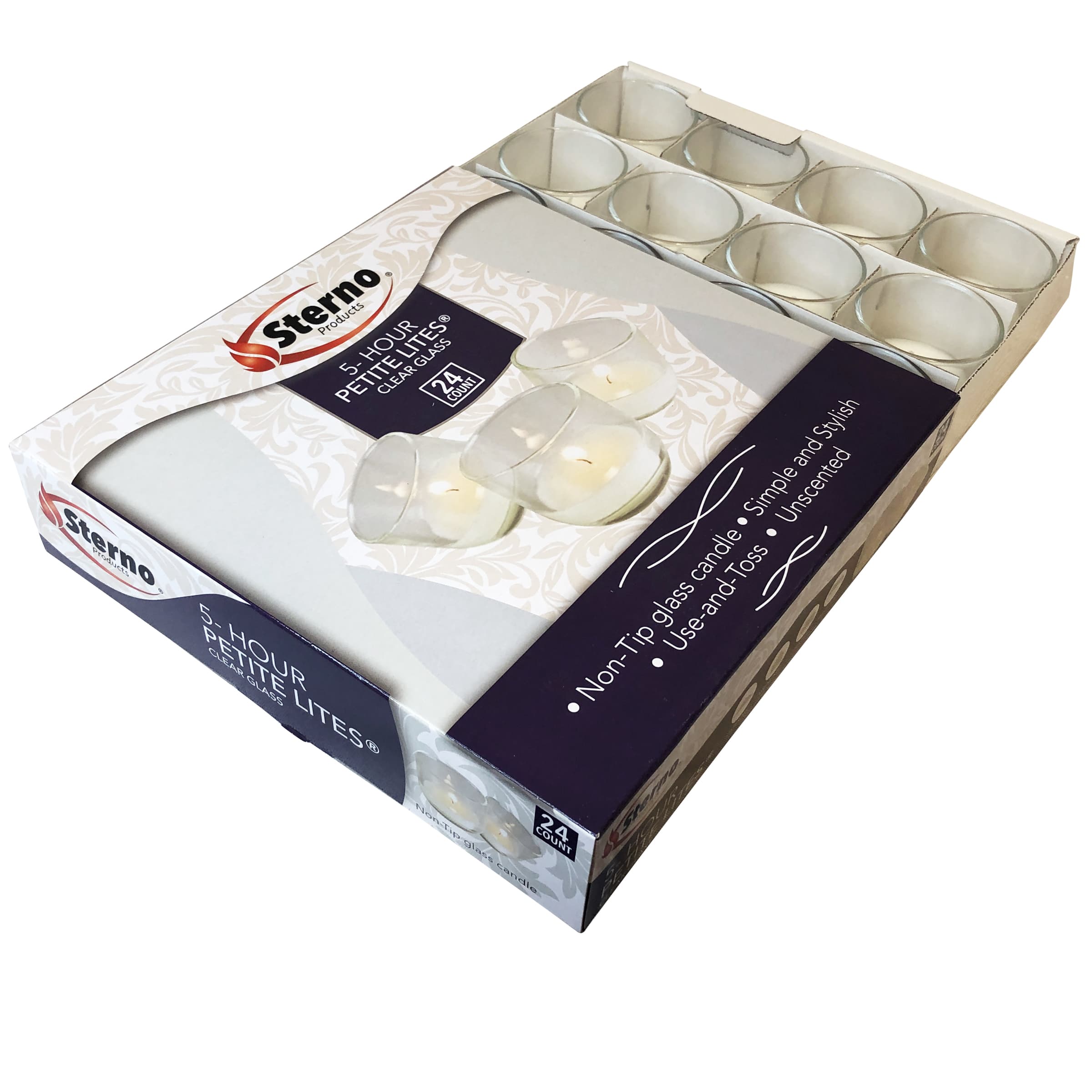 PetiteLites® Candle 5-HR Wax Clear 5-Hour 48/Case