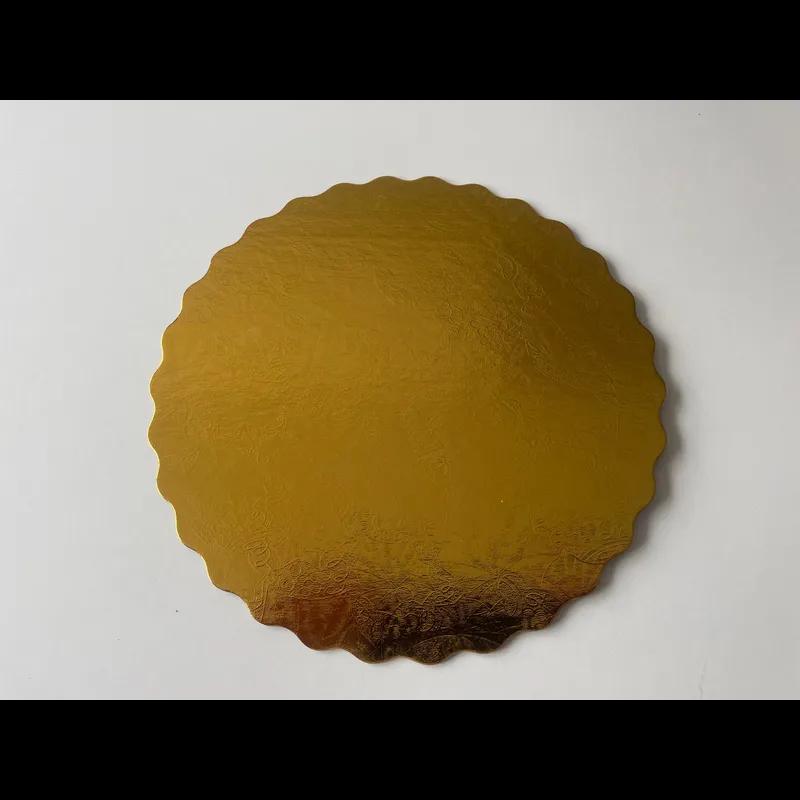 Cake Circle 12 IN Gold Scalloped Thin Wall Embossed 100/Case