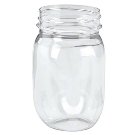 WNA Mason Jar 16 OZ Glass Clear Wide Mouth Dishwasher Safe Freezer Safe 64/Case