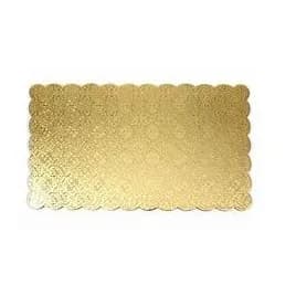 Cake Board 1/2 Size 17.75X13.75 IN Corrugated Paperboard Gold Scalloped 50/Case