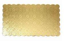 Cake Board 1/2 Size 17.75X13.75 IN Corrugated Paperboard Gold Scalloped 50/Case