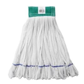 Rough-Floor Wet Mop 17X5X3 IN 20 White Knitted Fleece Cotton Polyester Blend 5IN Headband 1/Each