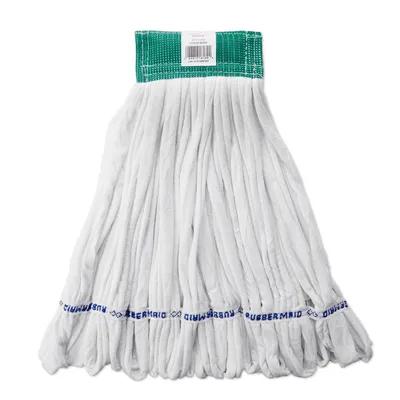 Rough-Floor Wet Mop Medium (MED) 17X5X3 IN 20 OZ White Knitted Fleece Cotton Polyester Blend 5IN Headband 1/Each